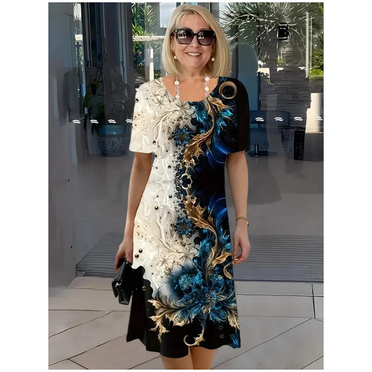 Vestido suelto de verano para mujer con estampado floral 3D