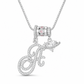 Collar con Dije de Inicial Cursiva y Corazón con Circonias Cúbicas