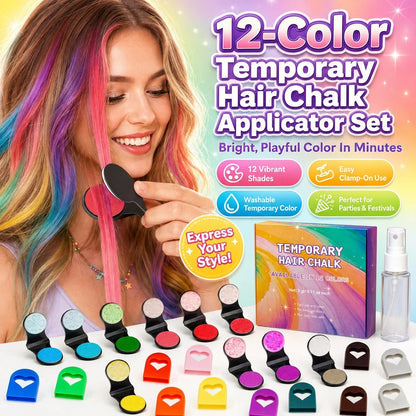 Set de Aplicadores de Tiza Temporal para el Cabello (12 Colores)