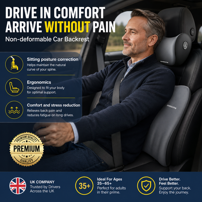 Almohada Ergonómica de Espuma Viscoelástica para Cuello y Asiento de Auto