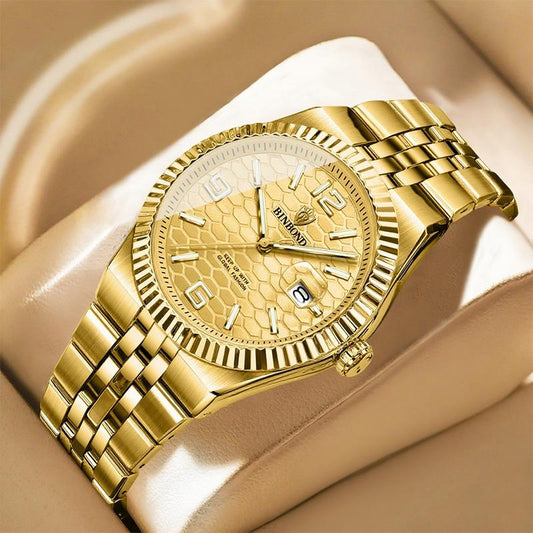 Reloj Luminoso con Patrón de Panal para Hombre
