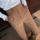 Pantalones casuales rectos de color liso para hombre benefiyou