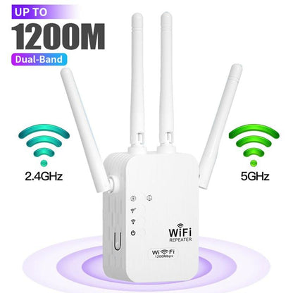 🎁 ¡Último Día de Promoción al 50%! 🔥 Amplificador WiFi 2026, 1200Mbps Banda Dual (5GHz/2.4GHz), Amplificador de Señal, Cubre 10,000 pies² y 50 Dispositivos, Repetidor con Puerto Ethernet.