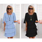 Elegante vestido laminado con mangas con volantes para mujer