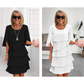 Elegante vestido laminado con mangas con volantes para mujer