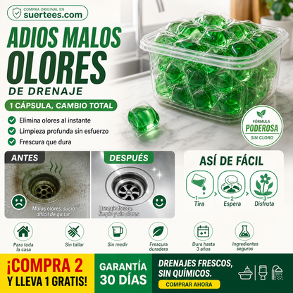 ⏳🔥¡50 % DE DESCUENTO POR TIEMPO LIMITADO! ⏰ 🔥🎉¡Se vendió como pan caliente! 30.000 personas lo compraron🎉.Cápsulas desodorantes de desagües bioenziмáticas