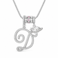 Collar con Dije de Inicial Cursiva y Corazón con Circonias Cúbicas