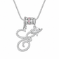 Collar con Dije de Inicial Cursiva y Corazón con Circonias Cúbicas