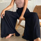 🌞Pantalones de pierna ancha y cintura alta de color liso