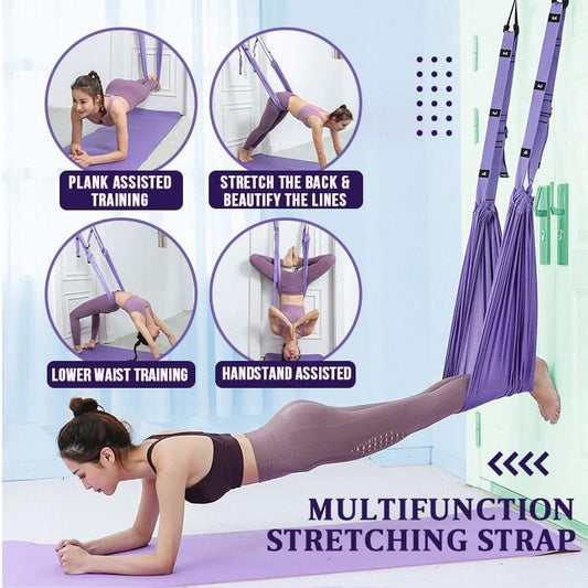 Banda Elástica de Estiramiento para Yoga y Flexibilidad con Anclaje para Puerta