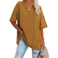 👕 ¡TIEMPO LIMITADO 50% DE DESCUENTO! 💥 Camiseta informal holgada de escote en pico – Suave, transpirable y con dobladillo ✨ fluido