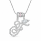Collar con Dije de Inicial Cursiva y Corazón con Circonias Cúbicas