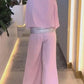 Elegante conjunto de dos piezas Colorblock con lentejuelas