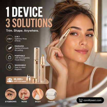 ✨🌿 Perfilador de Cejas 2 en 1 – Depilador Facial Indoloro, Preciso y Ultra Suave para el Rostro 💖🔪