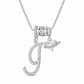 Collar con Dije de Inicial Cursiva y Corazón con Circonias Cúbicas