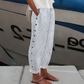 👖 -¡30% DE DESCUENTO EN PRIMAVERA! ✨ Pantalones cómodos de rayas azules con bolsillos: transpirables, con estilo y perfectos para el verano 🌿
