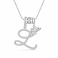 Collar con Dije de Inicial Cursiva y Corazón con Circonias Cúbicas
