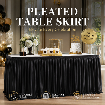 💥 Faldón Plisado para Mesa de Eventos – Decoración Elegante y de Fácil Instalación ✨
