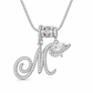 Collar con Dije de Inicial Cursiva y Corazón con Circonias Cúbicas