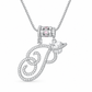 Collar con Dije de Inicial Cursiva y Corazón con Circonias Cúbicas