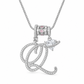 Collar con Dije de Inicial Cursiva y Corazón con Circonias Cúbicas