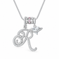 Collar con Dije de Inicial Cursiva y Corazón con Circonias Cúbicas