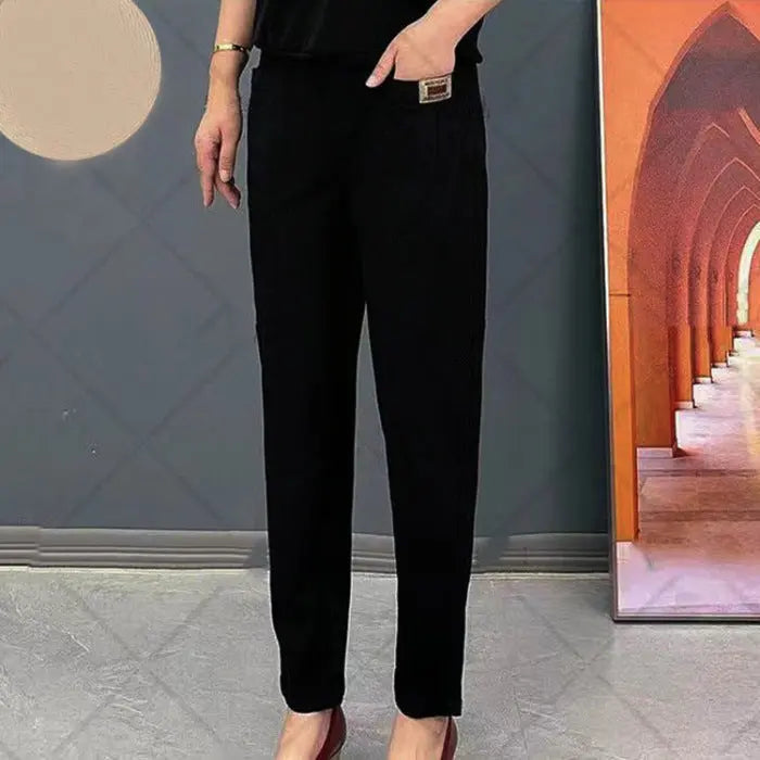 Pantalones Harem de algodón cómodos con cintura elástica para mujer benefiyou