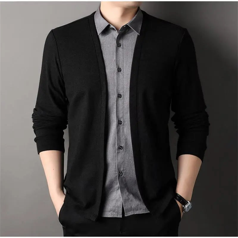 🔥Chaqueta de punto de dos piezas con cuello camisero para hombre50% OFF！ benefiyou