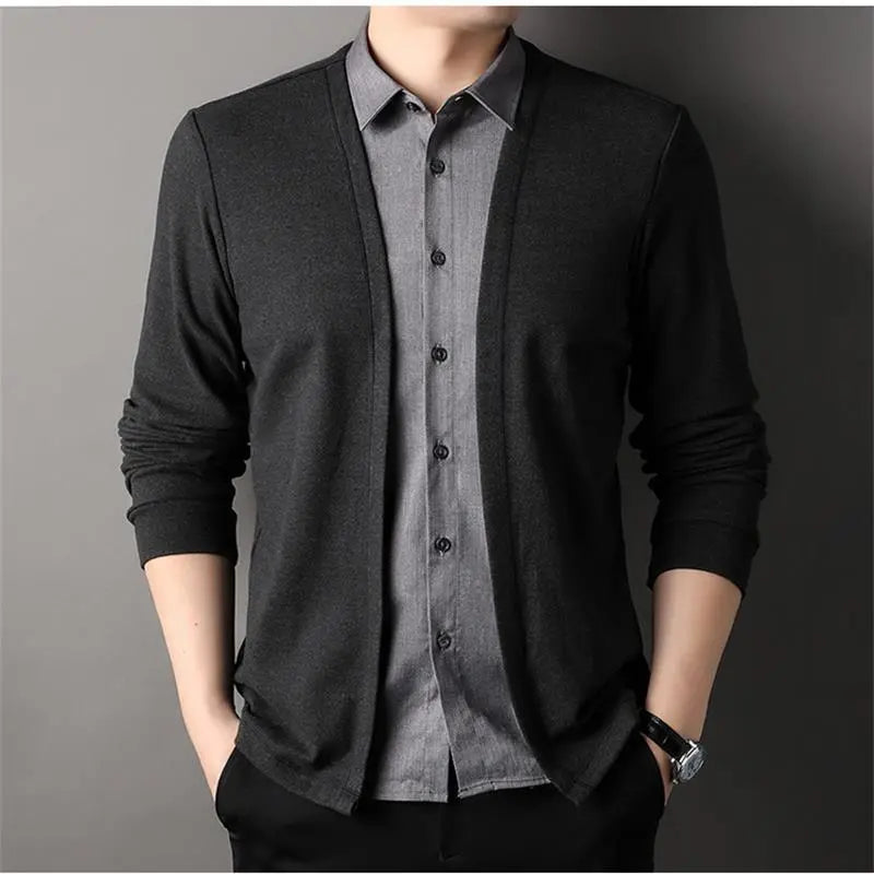 🔥Chaqueta de punto de dos piezas con cuello camisero para hombre50% OFF！ benefiyou