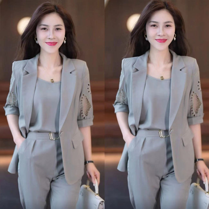 💗Conjunto de traje de 3 piezas con chaqueta delgada y elegante para mujer benefiyou