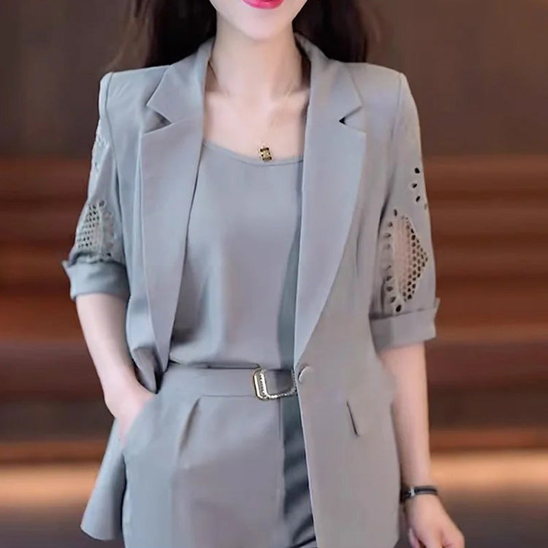 💗Conjunto de traje de 3 piezas con chaqueta delgada y elegante para mujer benefiyou