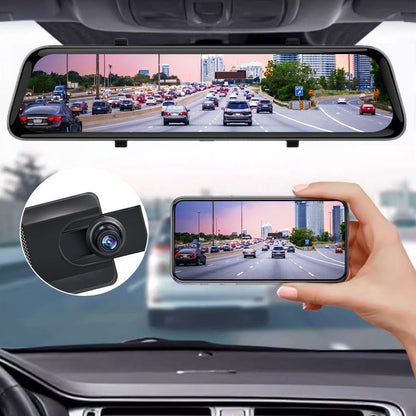 Cámara Espejo para Auto 12" 4K Dual HD con Visión Nocturna y WiFi