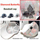 Gorra de béisbol de malla tipo diamante mariposa