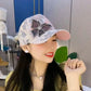 Gorra de béisbol de malla tipo diamante mariposa