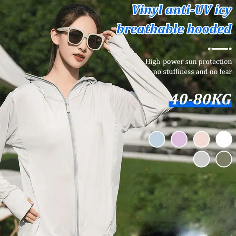 Chaqueta de protección solar de manga larga con capucha transpirable UPF50+💕 benefiyou