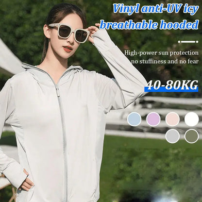 Chaqueta de protección solar de manga larga con capucha transpirable UPF50+💕 benefiyou