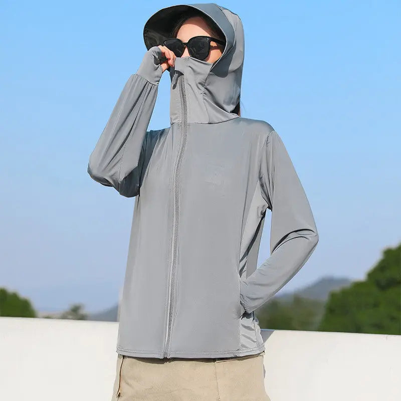Chaqueta de protección solar de manga larga con capucha transpirable UPF50+💕 benefiyou