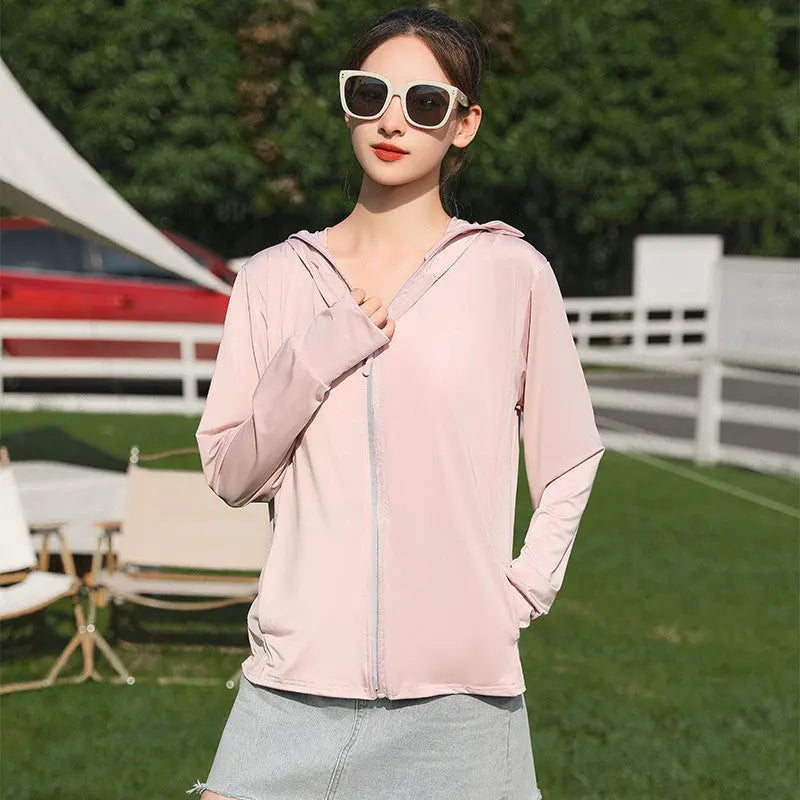 Chaqueta de protección solar de manga larga con capucha transpirable UPF50+💕 benefiyou