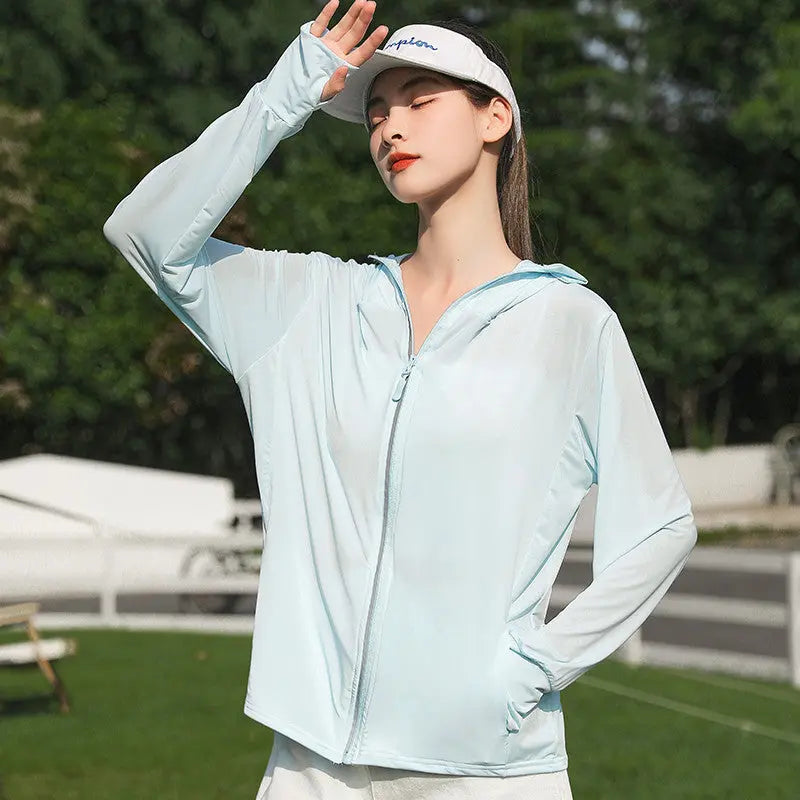 Chaqueta de protección solar de manga larga con capucha transpirable UPF50+💕 benefiyou
