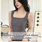 Camiseta sin mangas de seda helada para mujer con cuello cuadrado sin rastro benefiyou