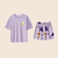 Bonito conjunto de pijama con estampado de dibujos animados y sujetador incorporado benefiyou