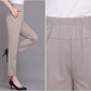 Pantalones tobilleros de cintura elástica de color liso con bolsillos（Envío gratis✈️） benefiyou