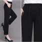 Pantalones tobilleros de cintura elástica de color liso con bolsillos（Envío gratis✈️） benefiyou