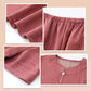 Top Manga Corta Cintura Elástica Pantalón Casual Conjunto 2 Piezas benefiyou
