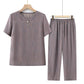 Top Manga Corta Cintura Elástica Pantalón Casual Conjunto 2 Piezas benefiyou