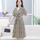Vestido elegante con escote en V y cordón en la cintura para mujer benefiyou