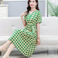 Vestido elegante con escote en V y cordón en la cintura para mujer benefiyou