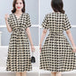 Vestido elegante con escote en V y cordón en la cintura para mujer benefiyou