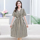 Vestido elegante con escote en V y cordón en la cintura para mujer benefiyou