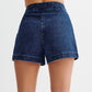 Conjunto de pantalones cortos y top sin mangas de dos piezas de mezclilla casual para mujer